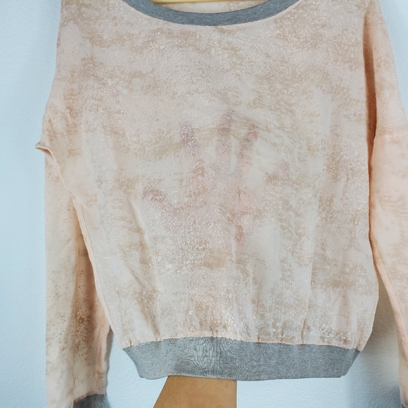 Gran Sasso 100% Silk Long Sleeve Sheer Blouse 42 - Picture 3 of 8